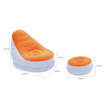 Sofá inflable de ocio flocado Sofá perezoso Muebles inflables Sofá inflable Sillas Sofá inflable de PVC con pie loco